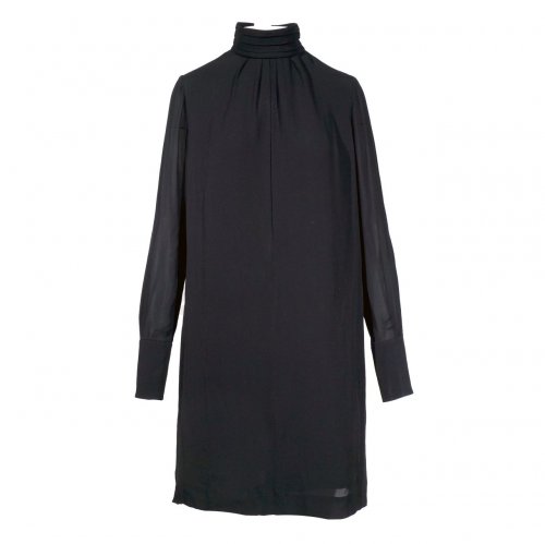 CHLOE BLACK HIGH NECK LONGSLEEVE DRESS SIZE:FR38