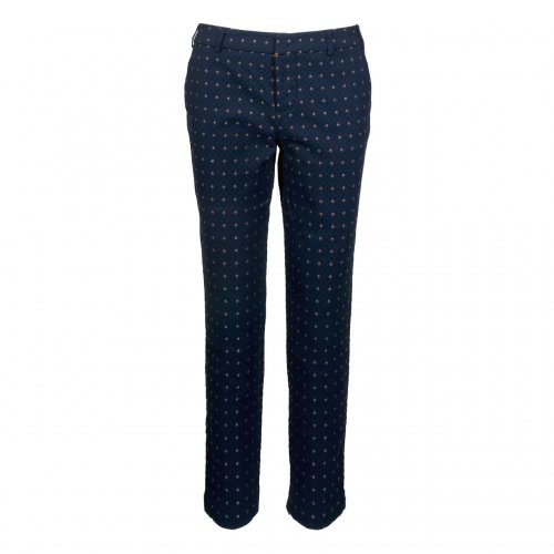 ZADIG & VOLTAIRE BLUE TROUSERS WITH ORANGE FLOWERS SIZE:FR38