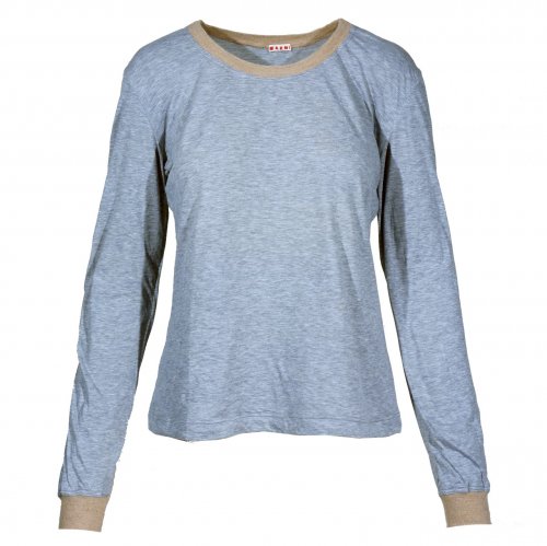 MARNI GREY BLOUSE WITH KNIT BEIGE ENDINGS SIZE:IT40