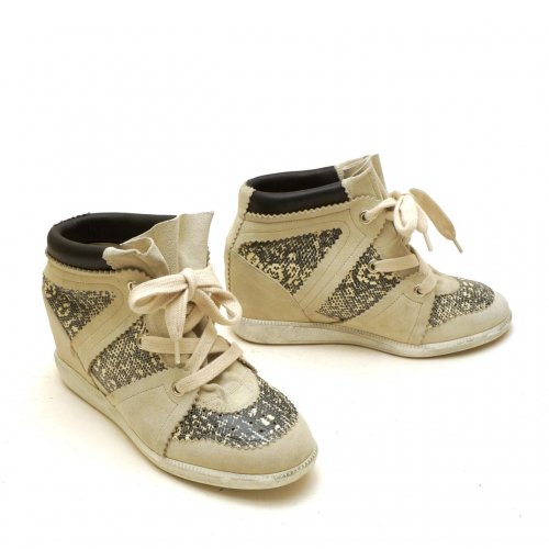 ISABEL MARANT GREY SUEDE SNEAKERS SIZE:40