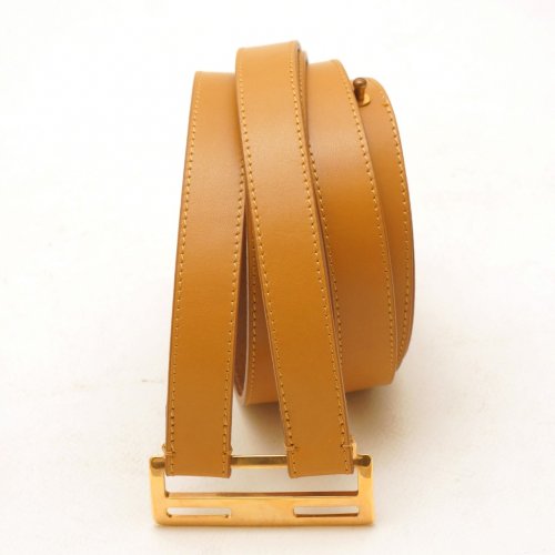 MARTIN MARGIELA CAMEL DOUBLE BELT WITH GOLD BUCKLE SIZE:85