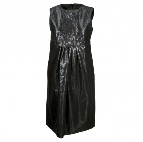 BURBERRY BLACK -GREY SLEEVELESS SHINY DRESS SIZE:UK8