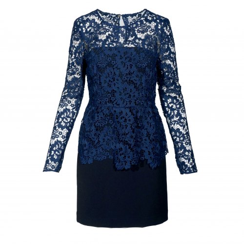 RACHEL ZOE BLAC DRESS WITH BLUE LACE TOP AND SLEEVES SIZE:US8