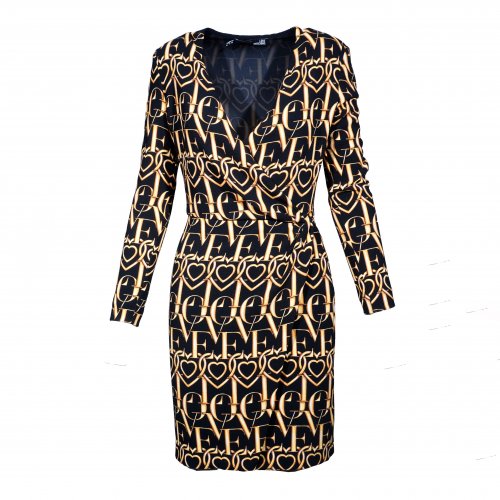 MOSCHINO LOVE BLACK GOLD LETTERS DRESS IT40