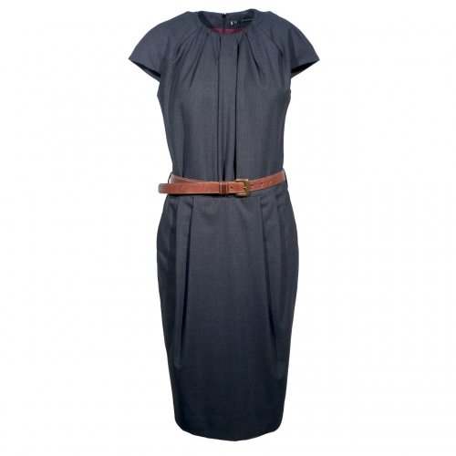 DSQUARED2 ANTHRACITE WOOL DRESS WITH BELT IT44