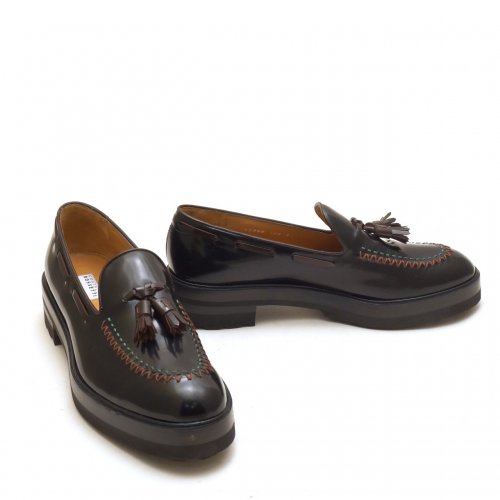 FRATELLI ROSSETTI BLACK PATENT LEATHER LOAFERS WITH TASSEL SIZE:41,5
